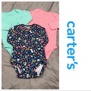 🔴SOLD🔴 Carter’s Long Sleeve Printed Bodysuits